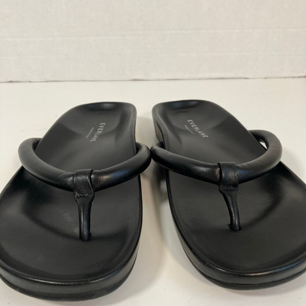 Everlane The Form Thong Sandals Black Italian Nappa Leather Womens Sz 6 NWOT - Picture 7 of 15